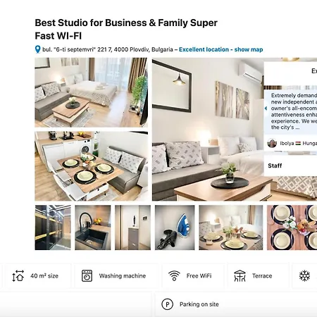 Best Studio For Business & Family Super Fast Wi-fi Apartment Plovdiv